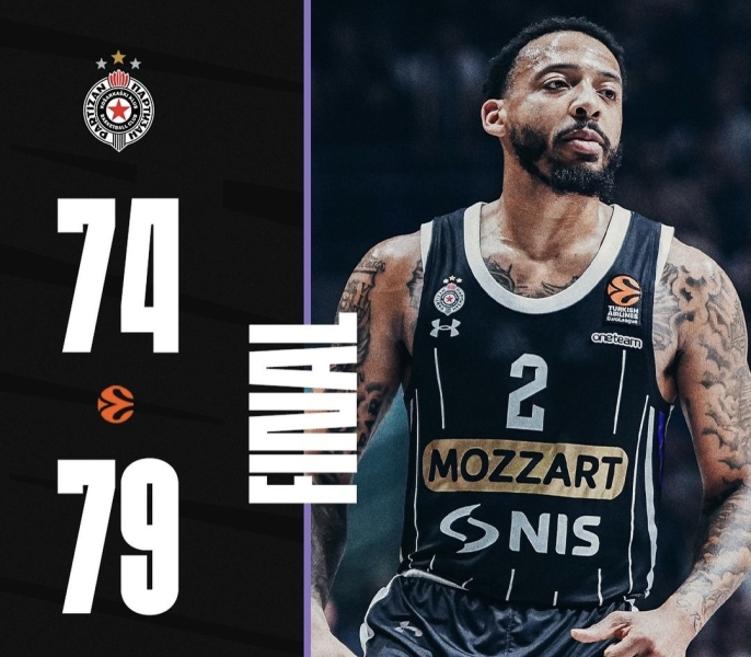 Partizan poražen od Monaka u šestom kolu Evrolige