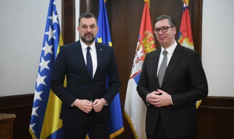 Predsednik Vučić se sastao sa ministrom spoljnih poslova BiH Elmedinom Konakovićem
