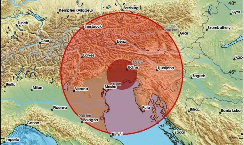 Zemljotres jačine 5 stepeni pogodio sever Italije
