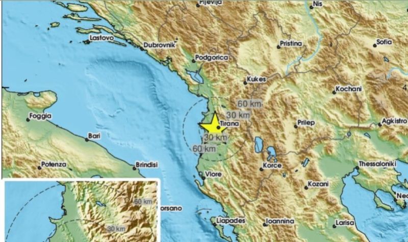 Zemljotres jutros pogodio Albanije, epicentar nedaleko od Tirane