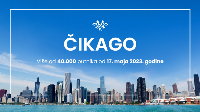 Prva godišnjica od uspostavljanja letova "Er Srbije" do Čikaga - za godinu dana više od 40.000 putnika